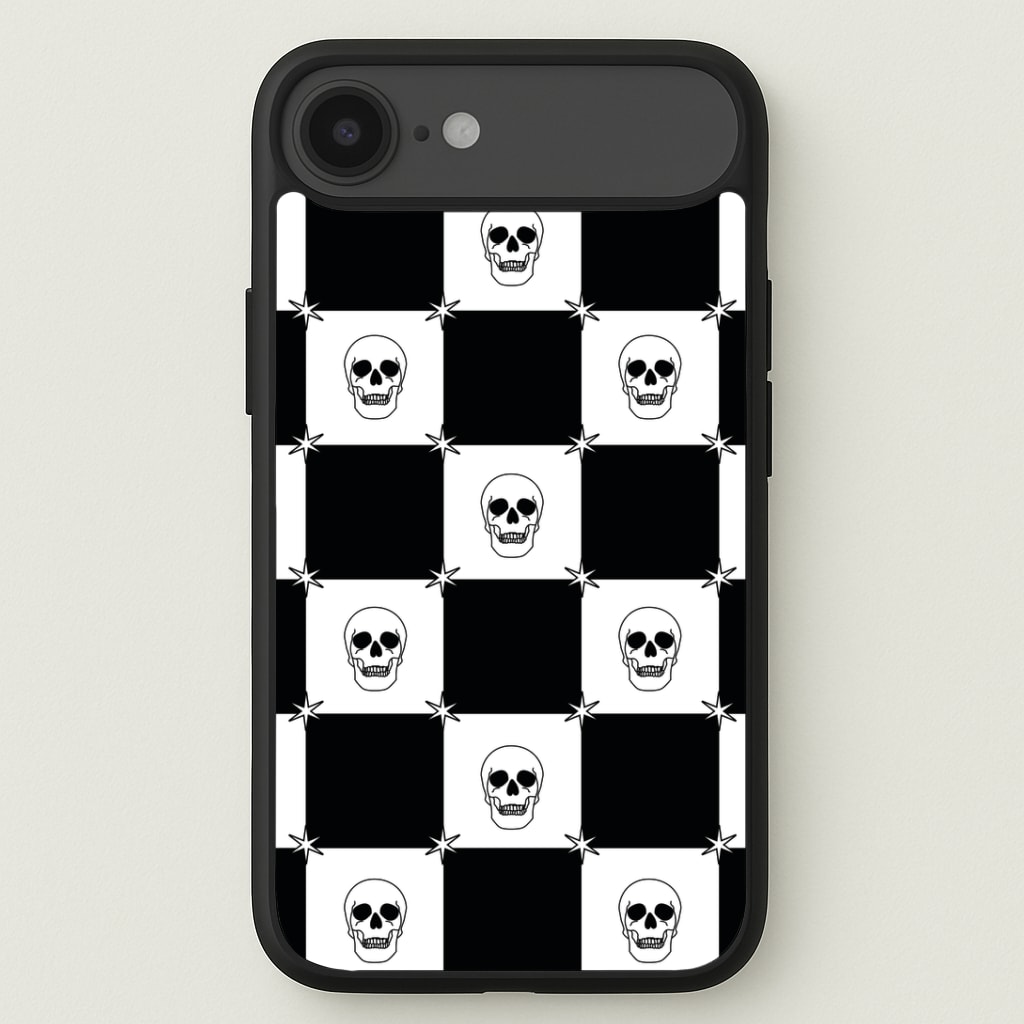 Checkered Skulls Pattern Phone Case