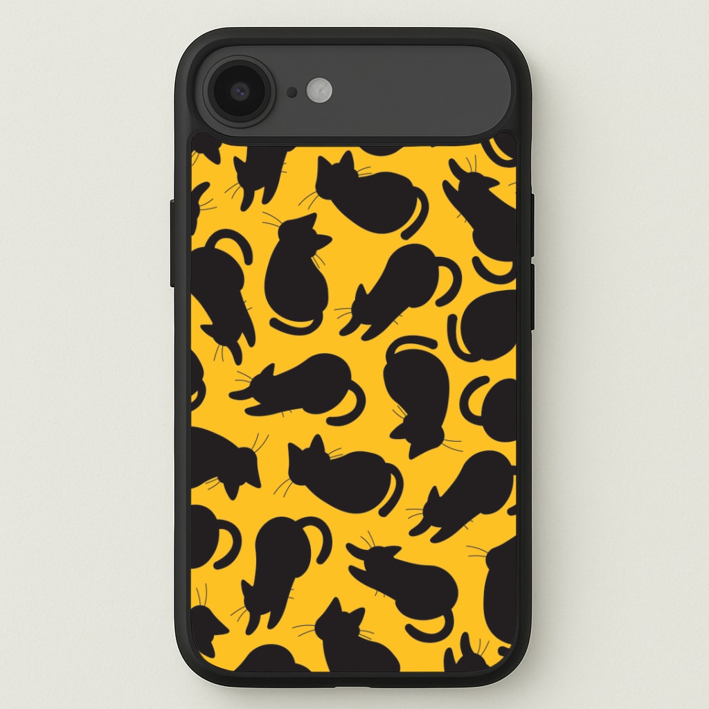 Black Cat Silhouettes Pattern Phone Case