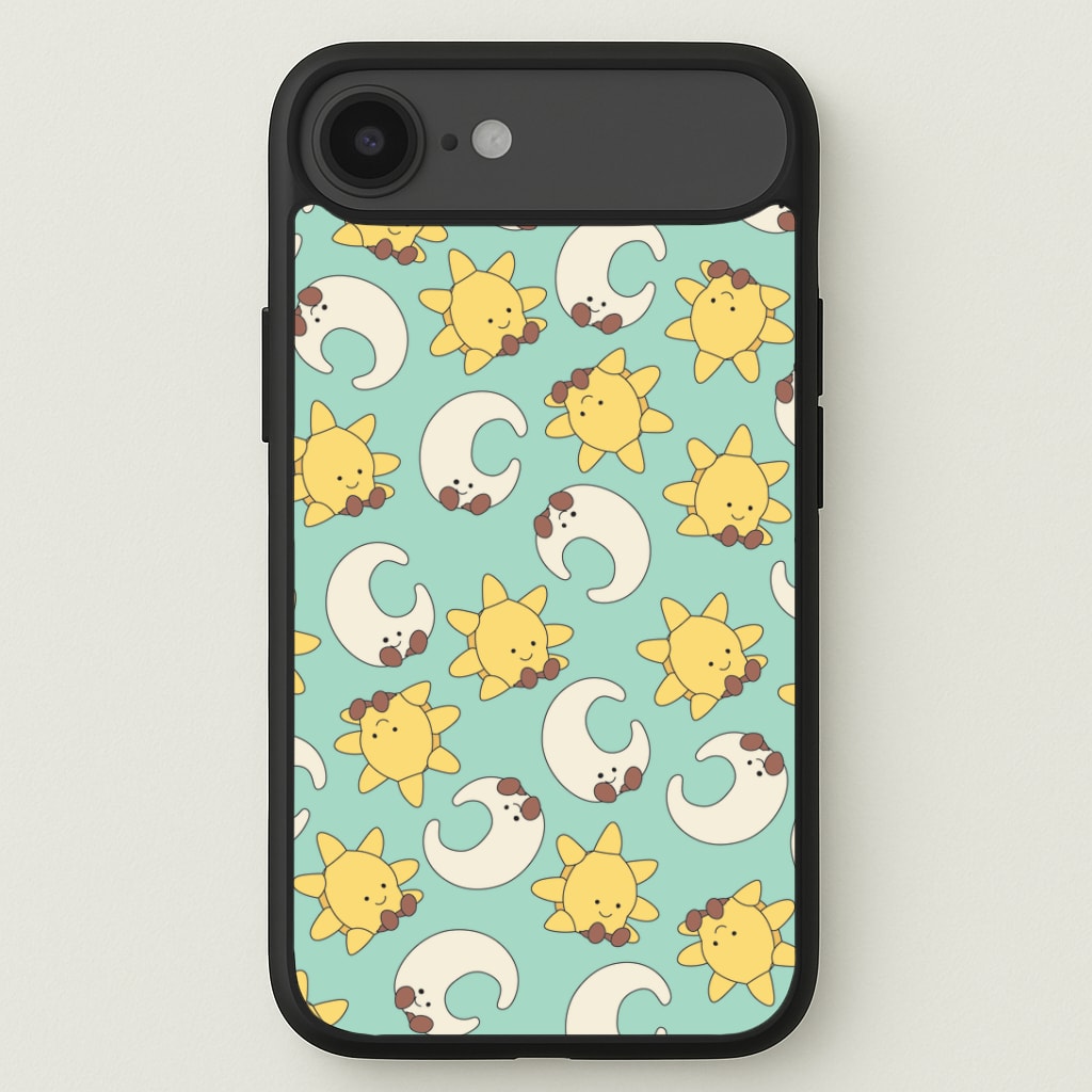 Stars And Moon Pattern - Plushy Phone Case