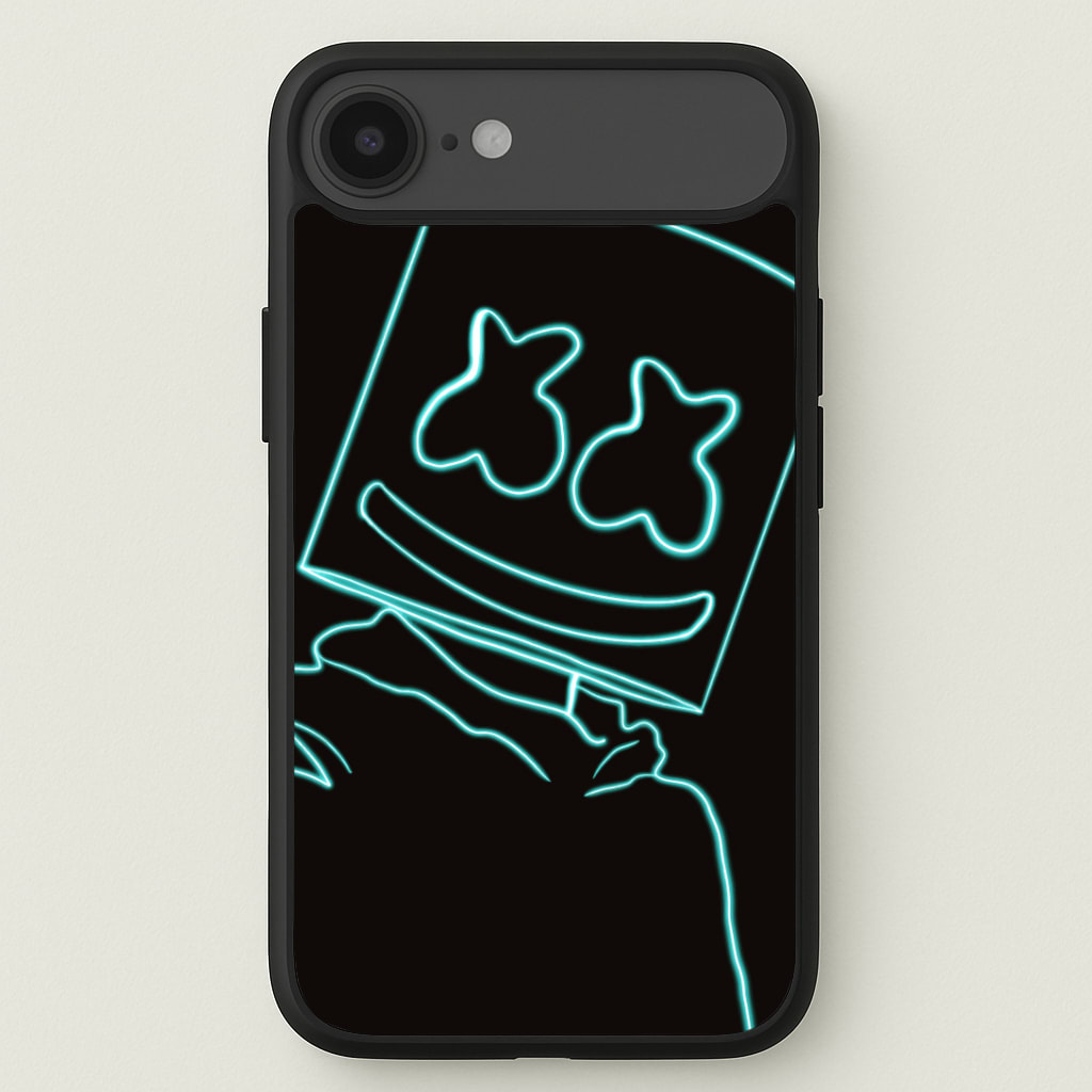 Black White Helmet DJ Neon Phone Case