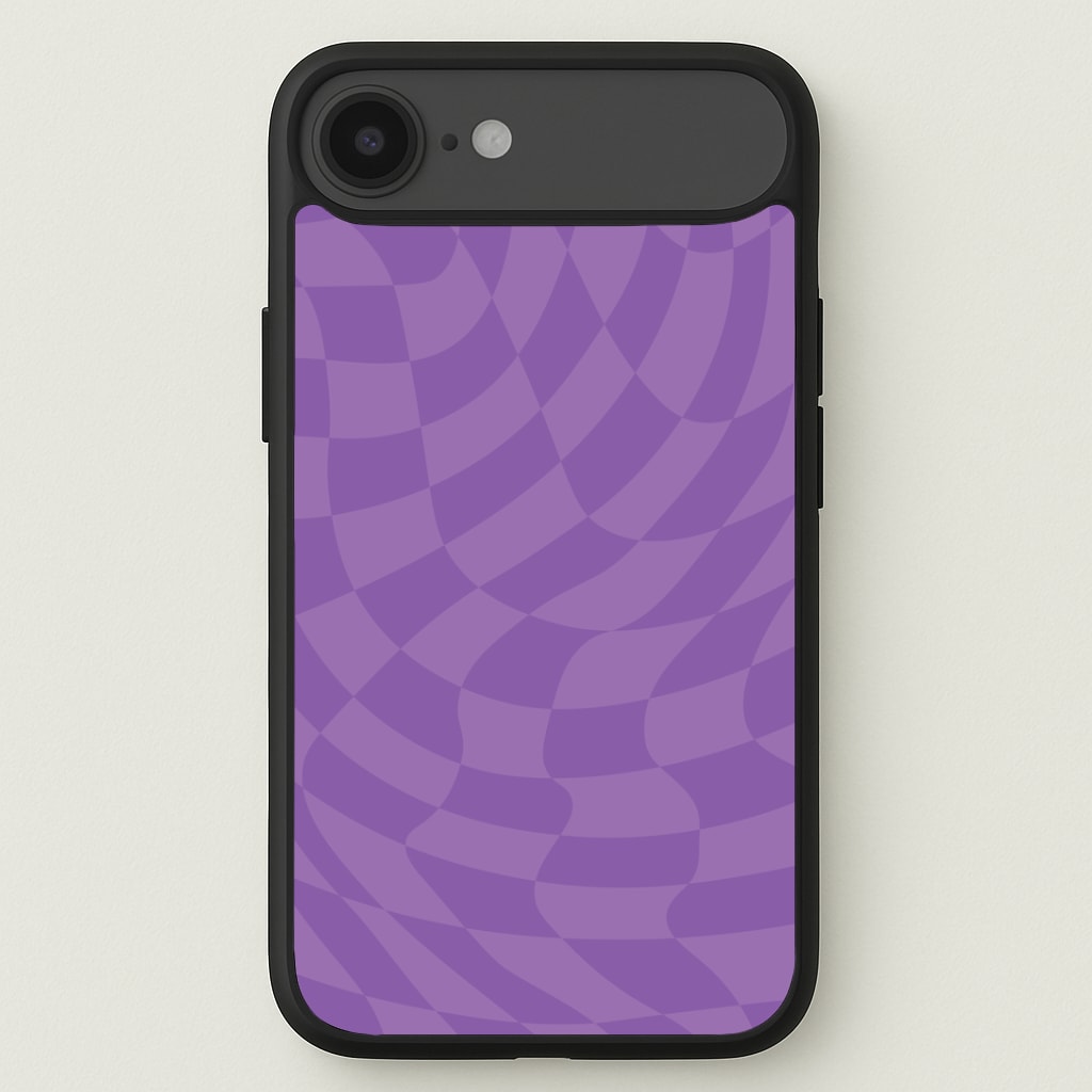 Purple Trippy Checkerboard Pattern Phone Case