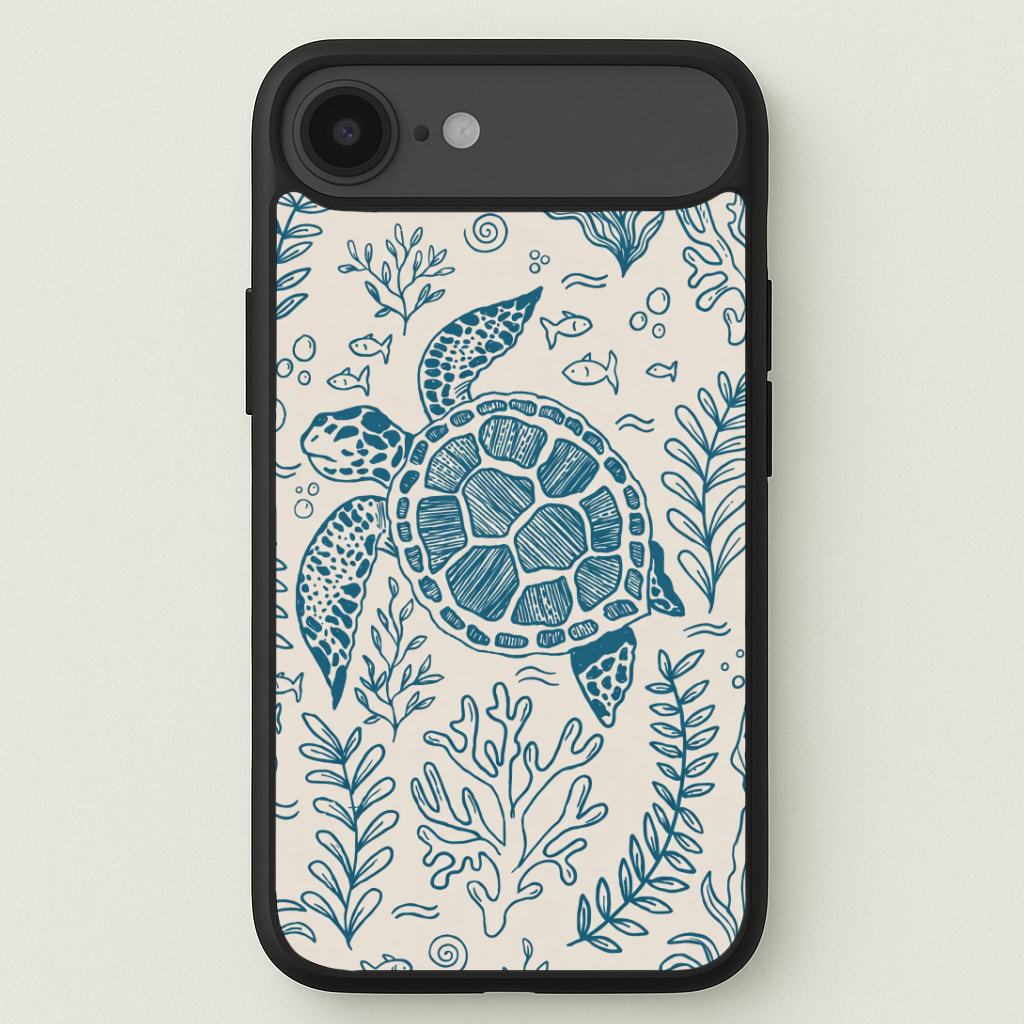 Teal Turtle Reef Phone Case