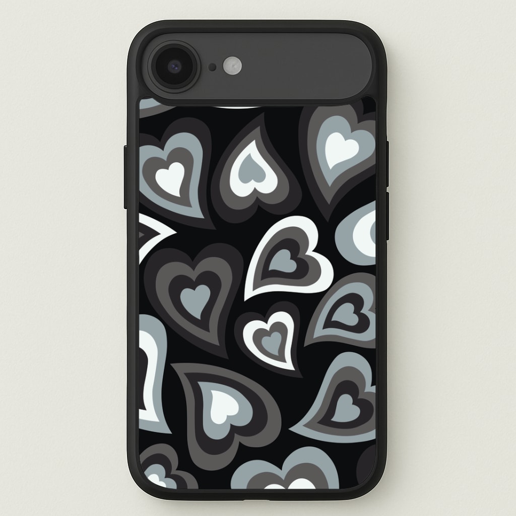 Black Hearts - Trippy Patterns Phone Case