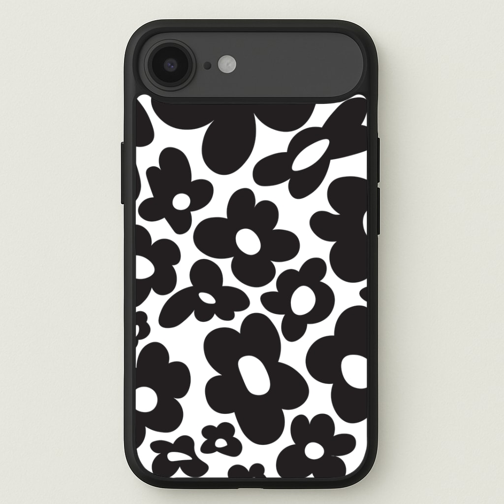 Black Flowers - Trippy Patterns Phone Case