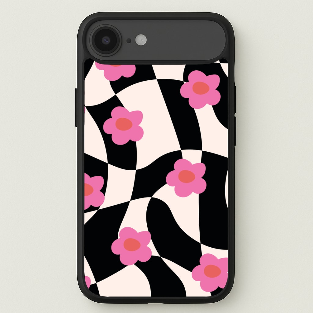 Checkboard Flowers - Trippy Patterns Phone Case
