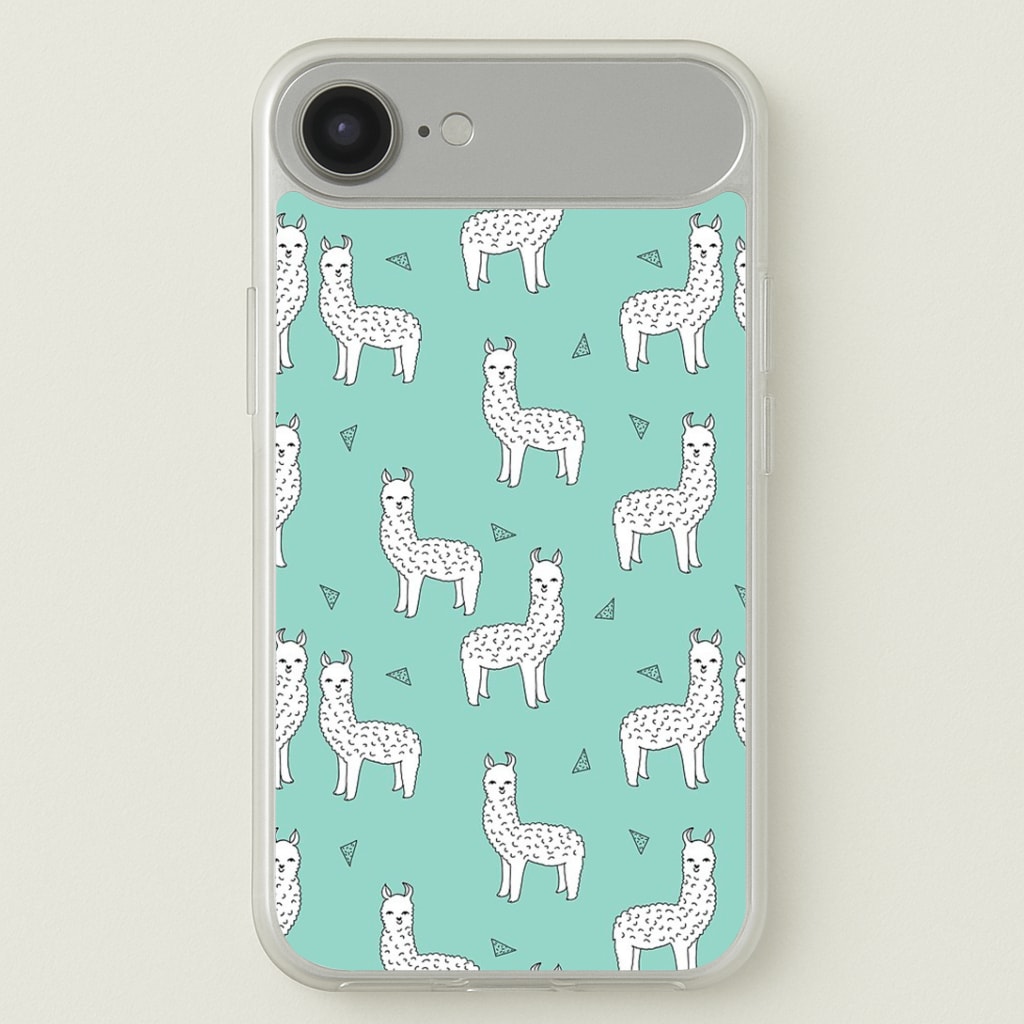 Mint Alpaca Pattern Phone Case