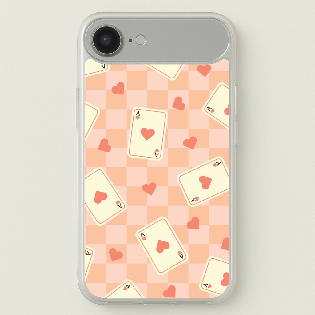 Cute Playing Cards And Hearts Pattern Phone Case