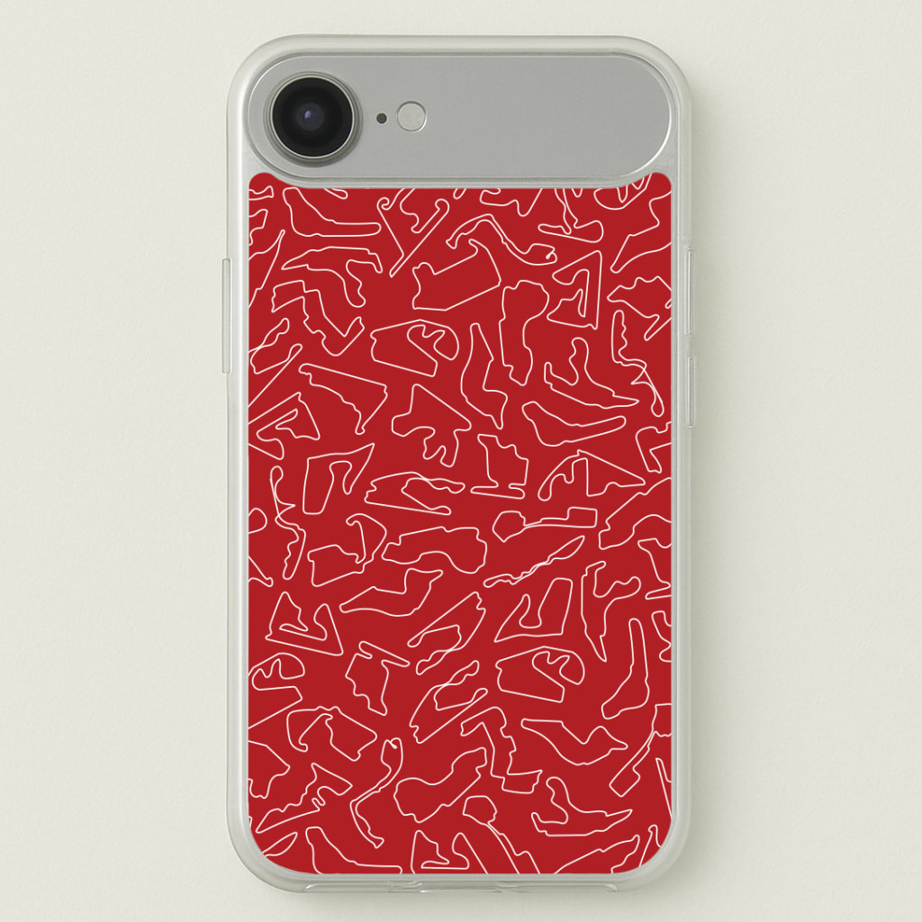 Track Outlines Red Phone Case