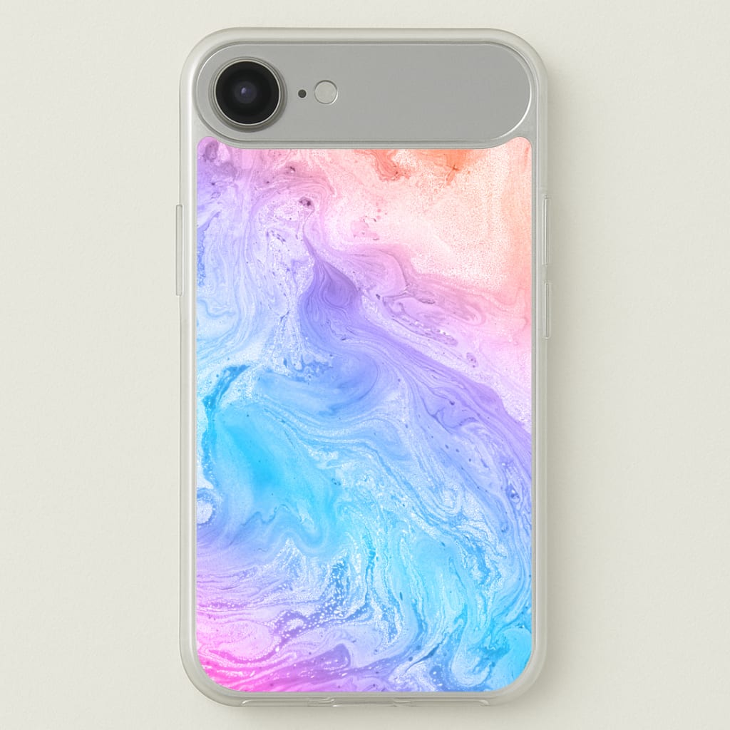 Blue and Peach Marble Phone Case