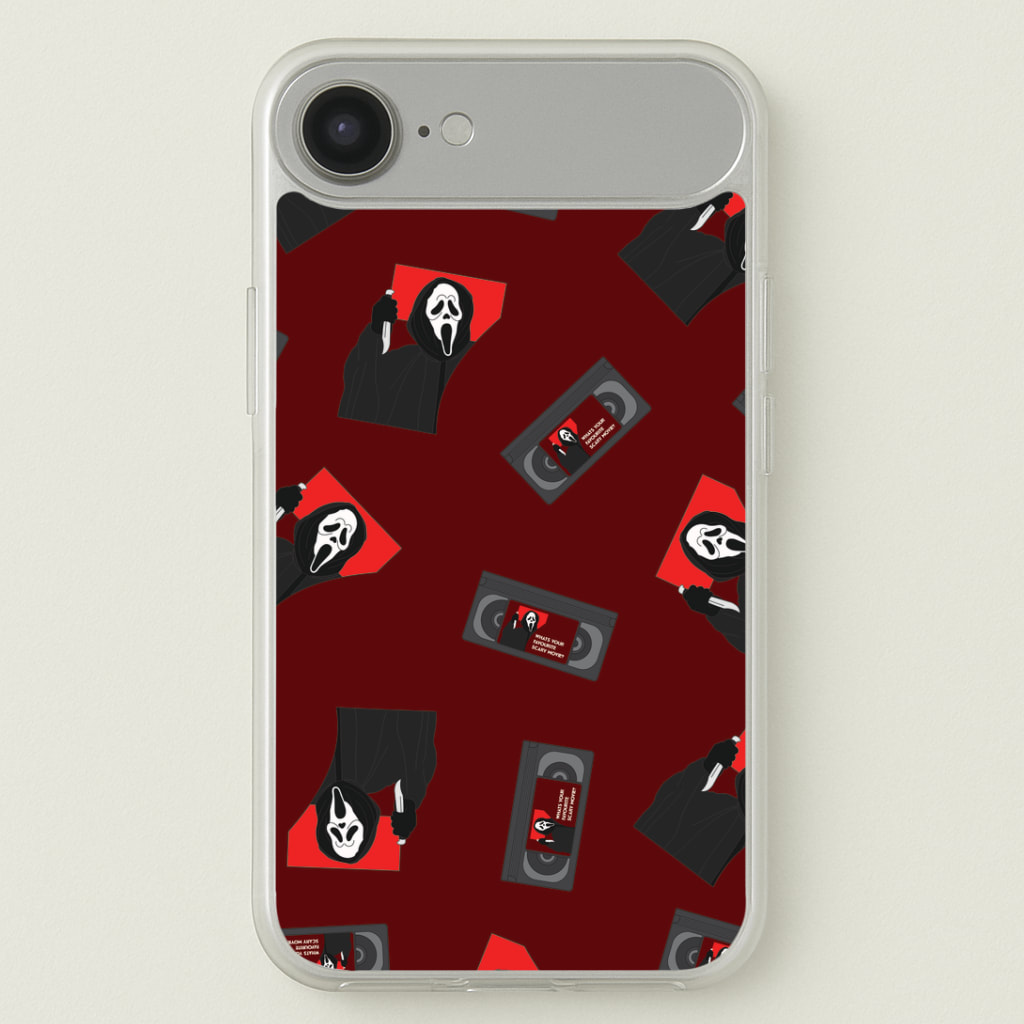 VHS & Ghostface Pattern Phone Case