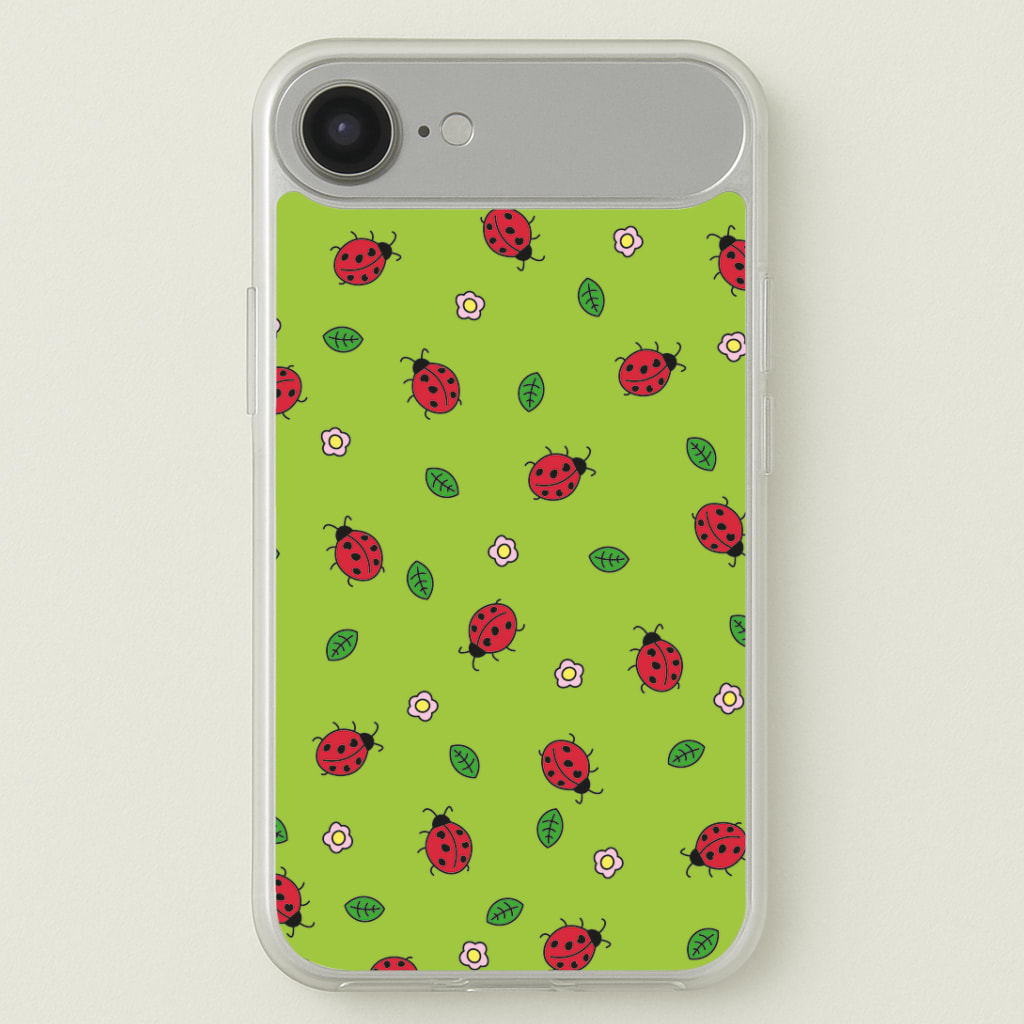 Ladybugs And Flowers - Spring Patterns Phone Case