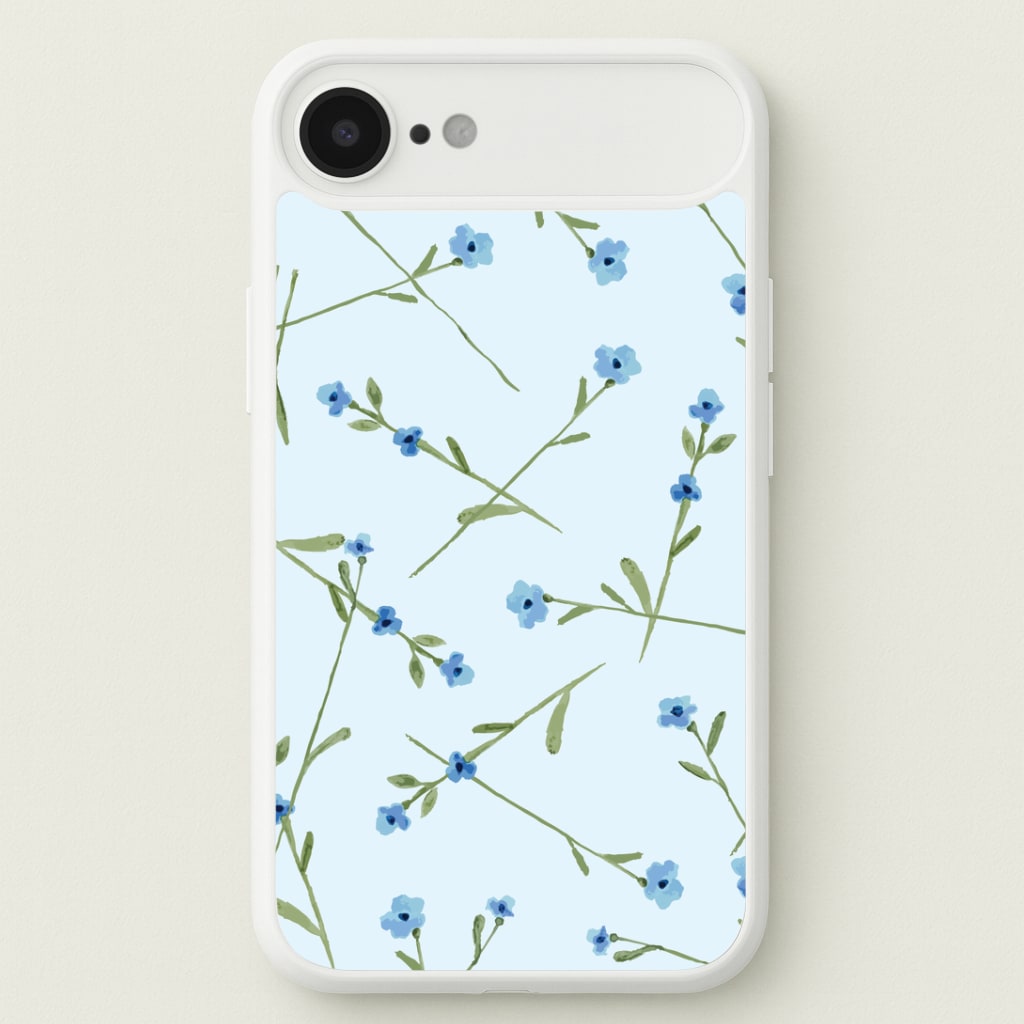 Baby Blue Floral Pattern Phone Case