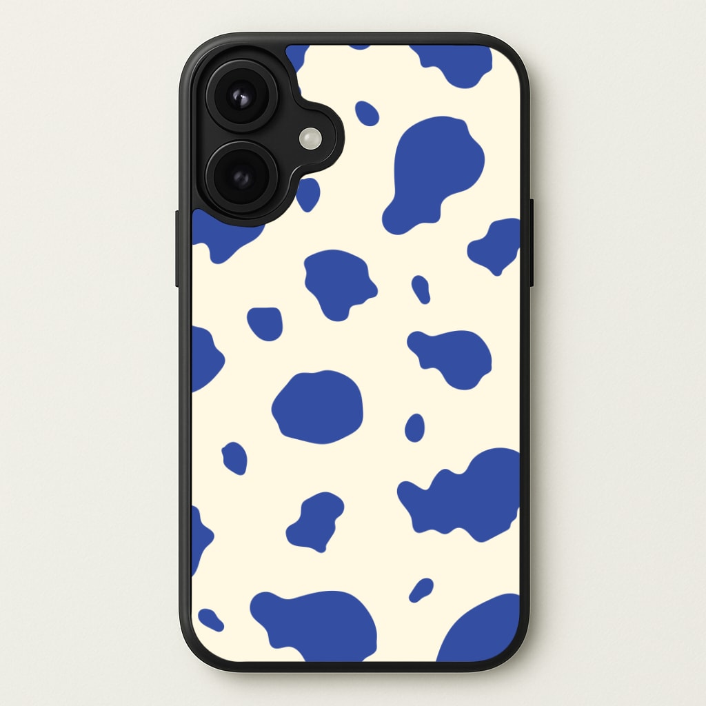 Blue Cow Print Phone Case