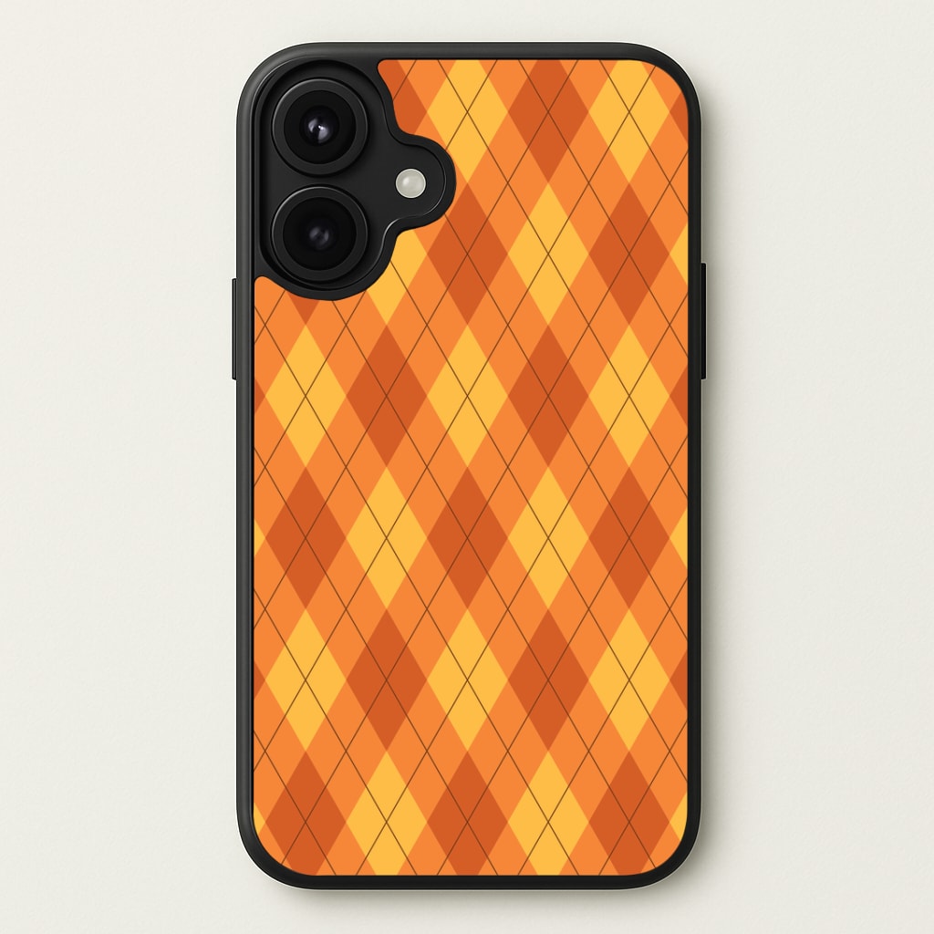Orange Argyle Pattern Phone Case