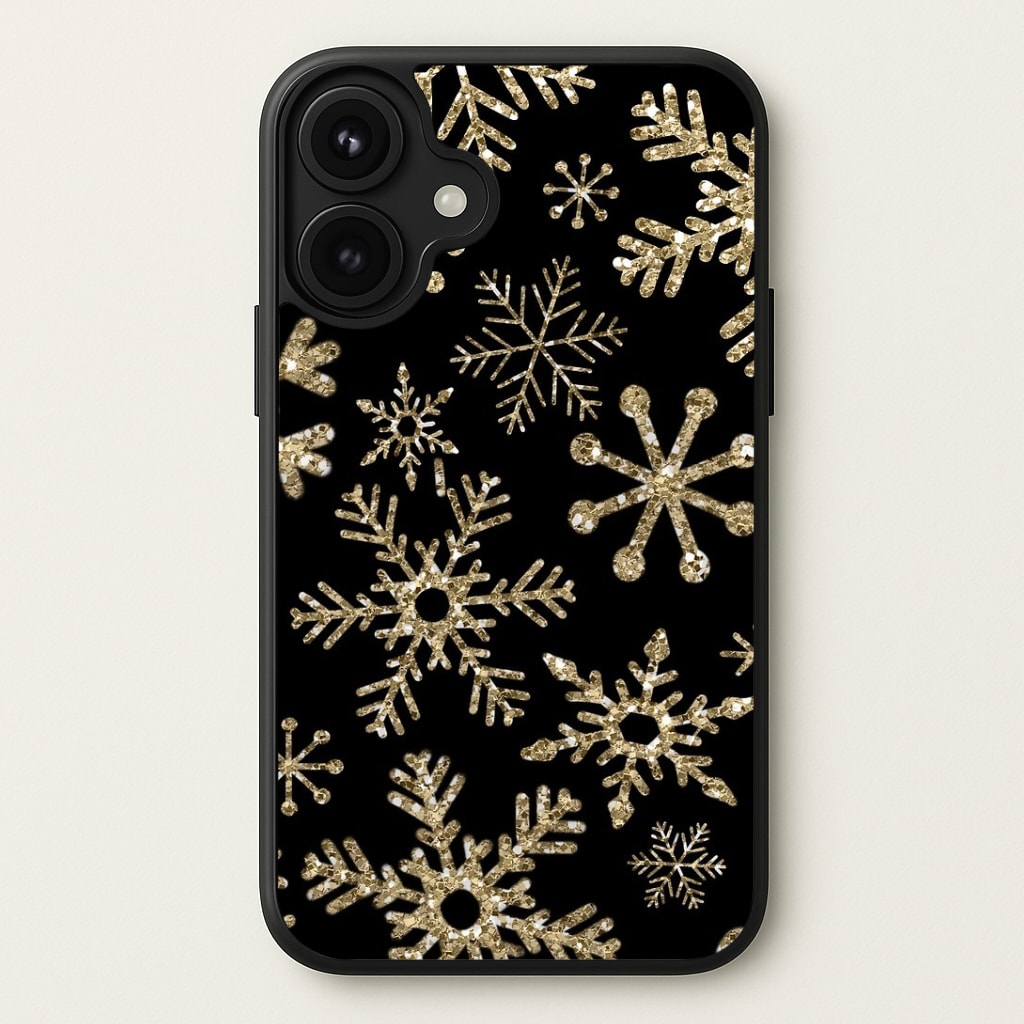 Gold Snowflake Pattern Phone Case
