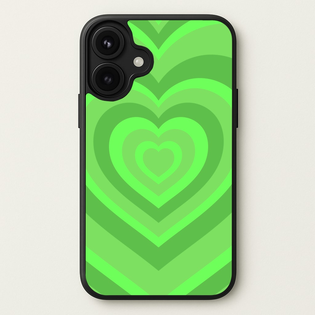 Green - Colourful Hearts Phone Case