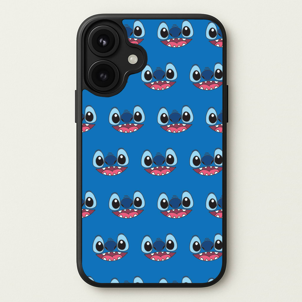 Blue Alien Face Pattern Phone Case