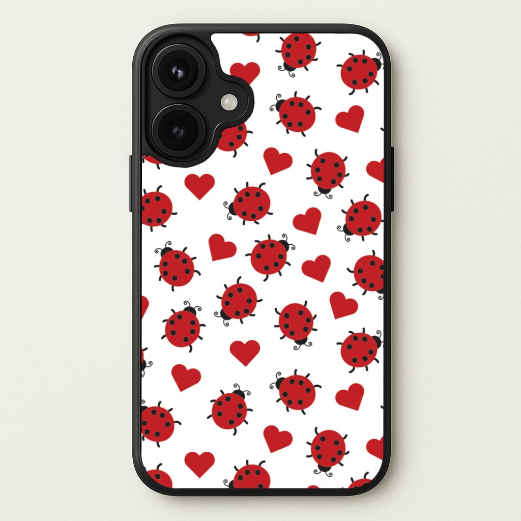 Ladybugs And Hearts Pattern Phone Case