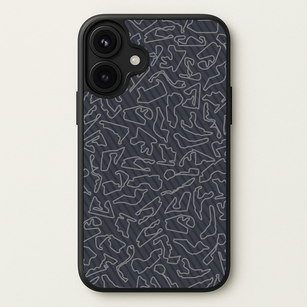 Track Outlines Gray Phone Case