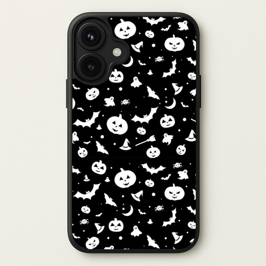 Black and White Halloween Pattern Phone Case