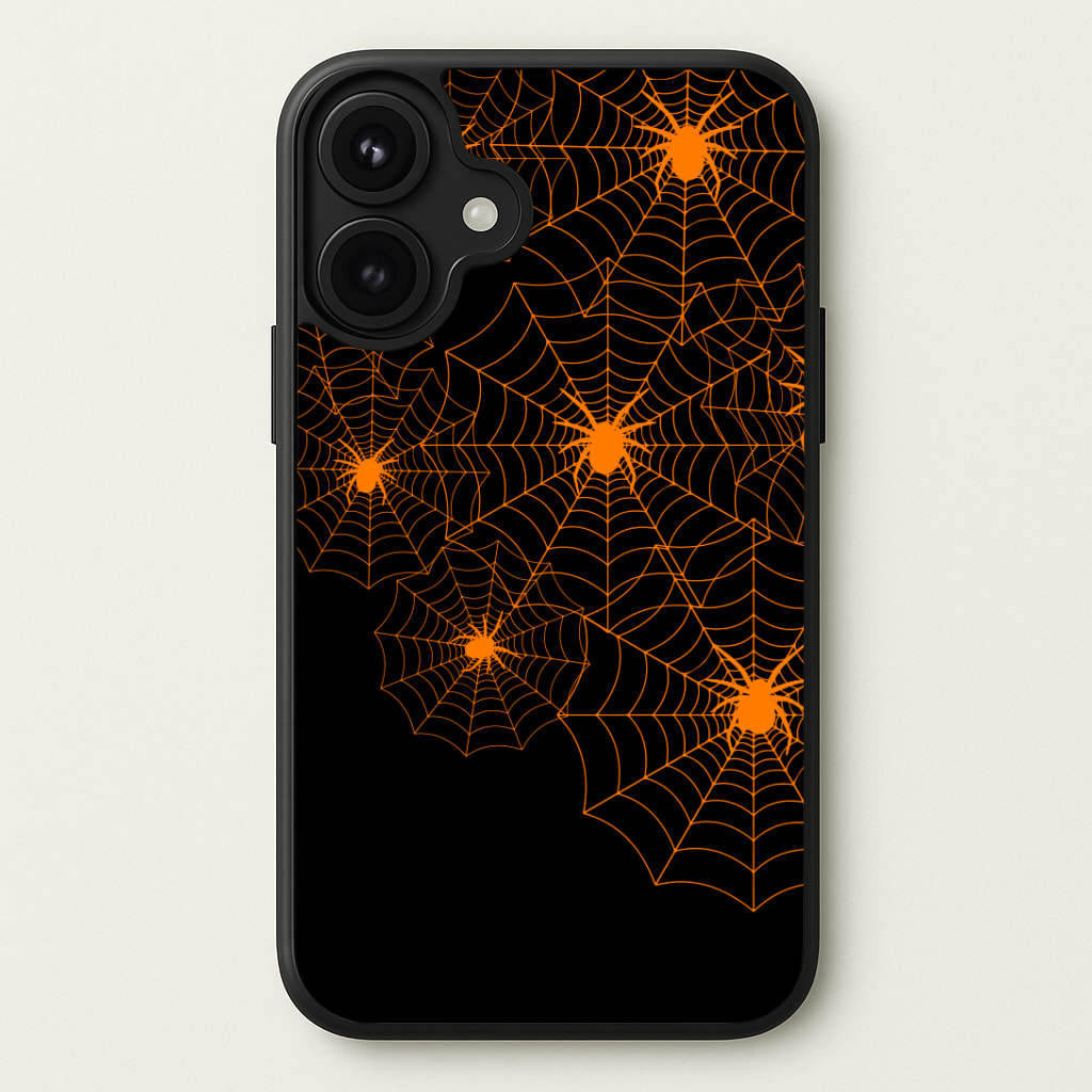 Orange Spider Web Phone Case