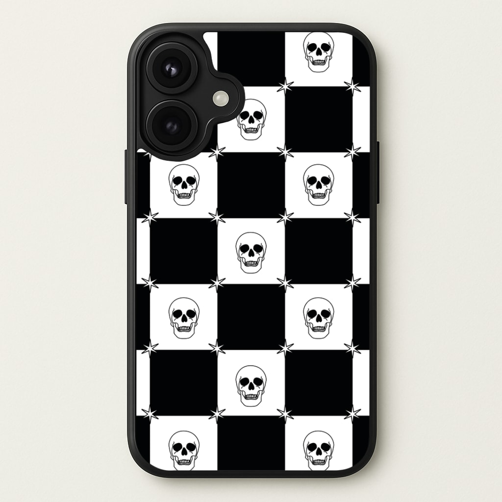 Checkered Skulls Pattern Phone Case