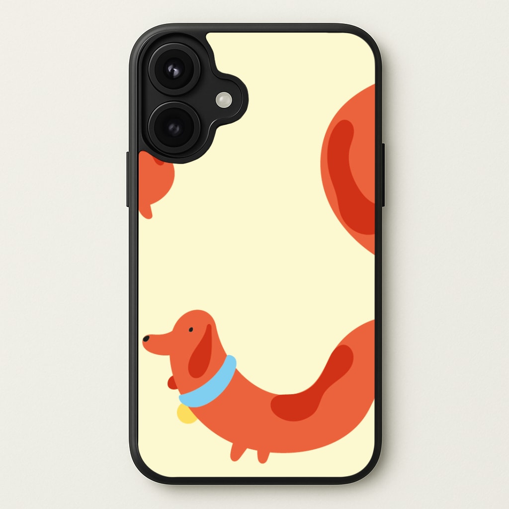 Sausage dog wrapped round - Dachshunds Phone Case