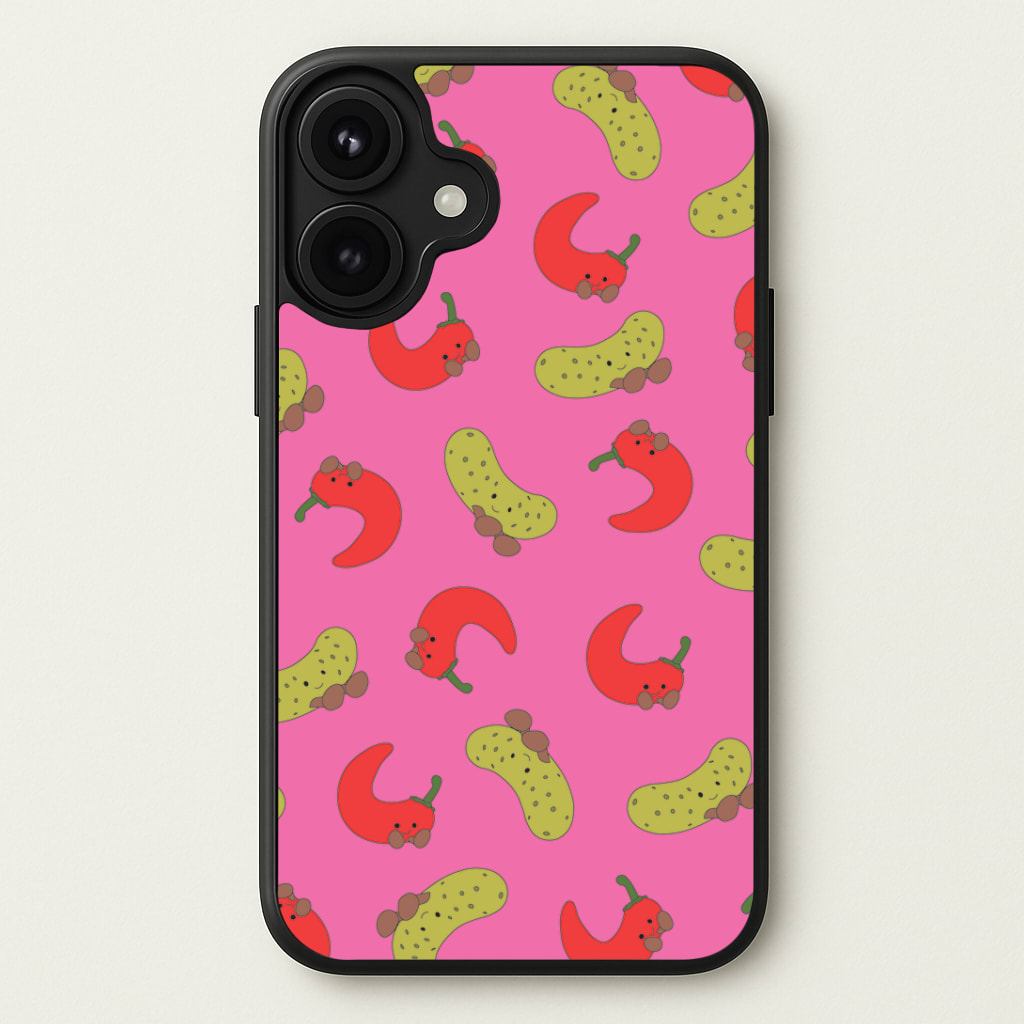 Red Chillis And Pickles Pattern Phone Case