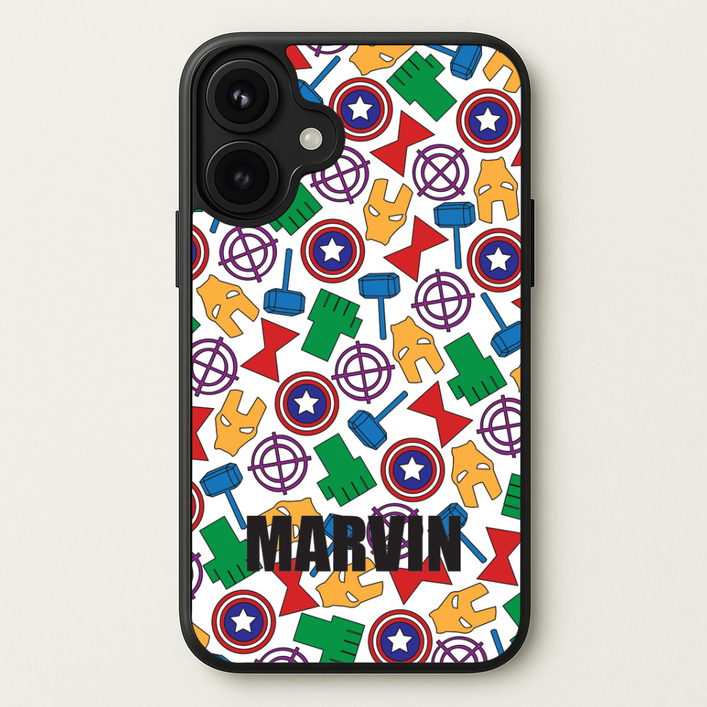 Icon Pattern - Personalised Superhero Comic Phone Case