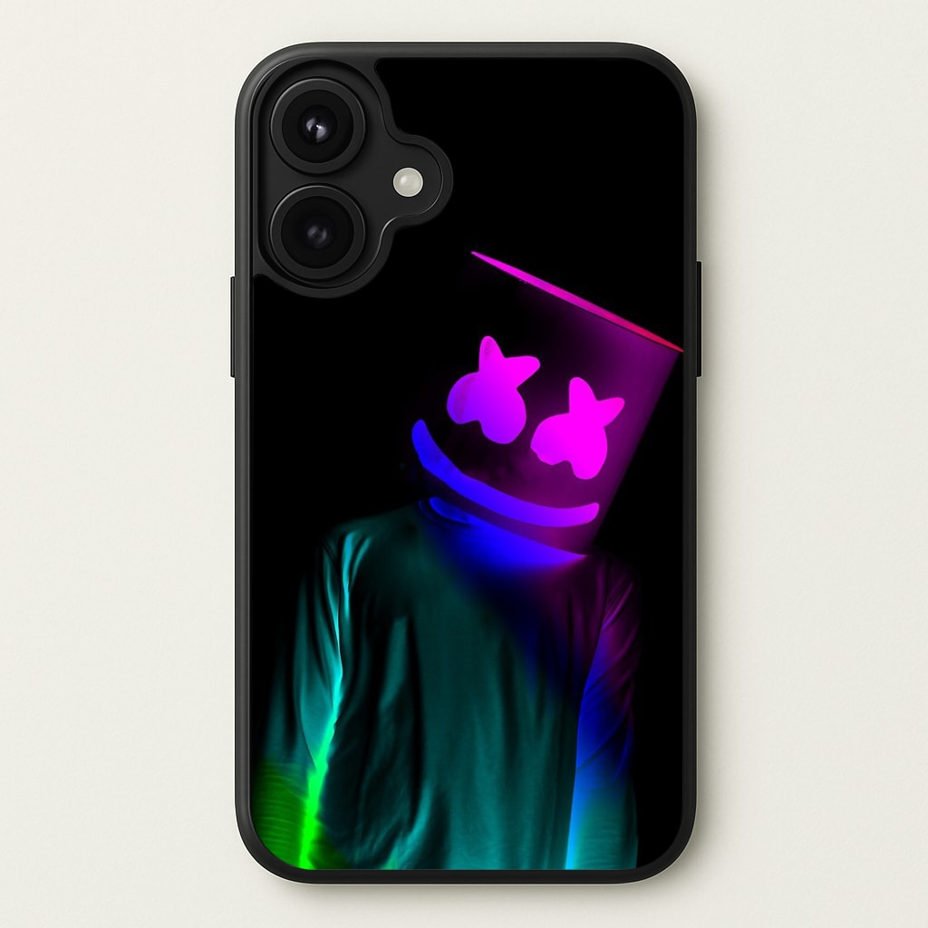 White Helmet DJ In Lights Phone Case