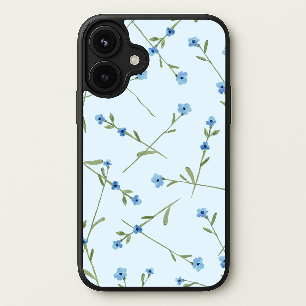 Baby Blue Floral Pattern Phone Case