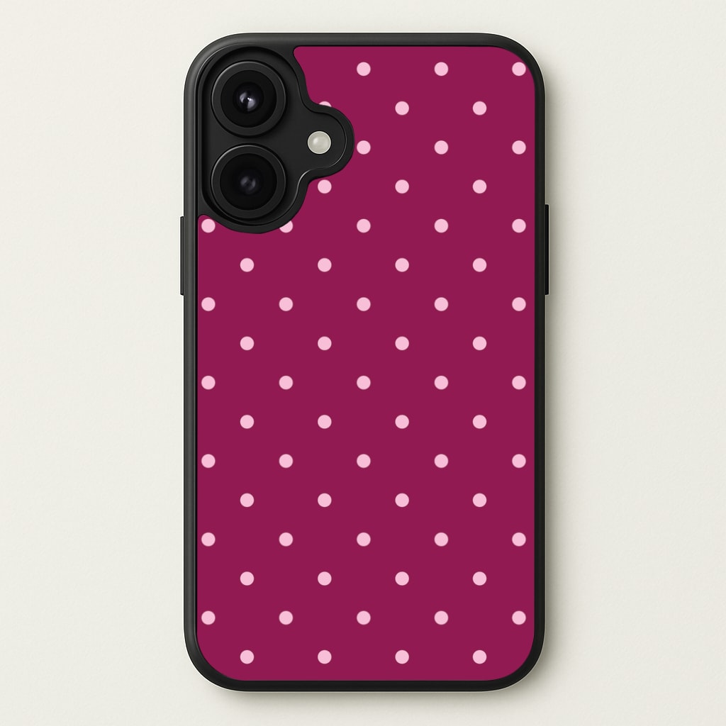 Raspberry Polka Dots Phone Case