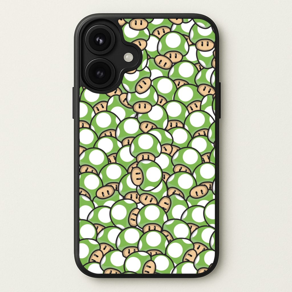 Mushroom Pattern - Green Phone Case