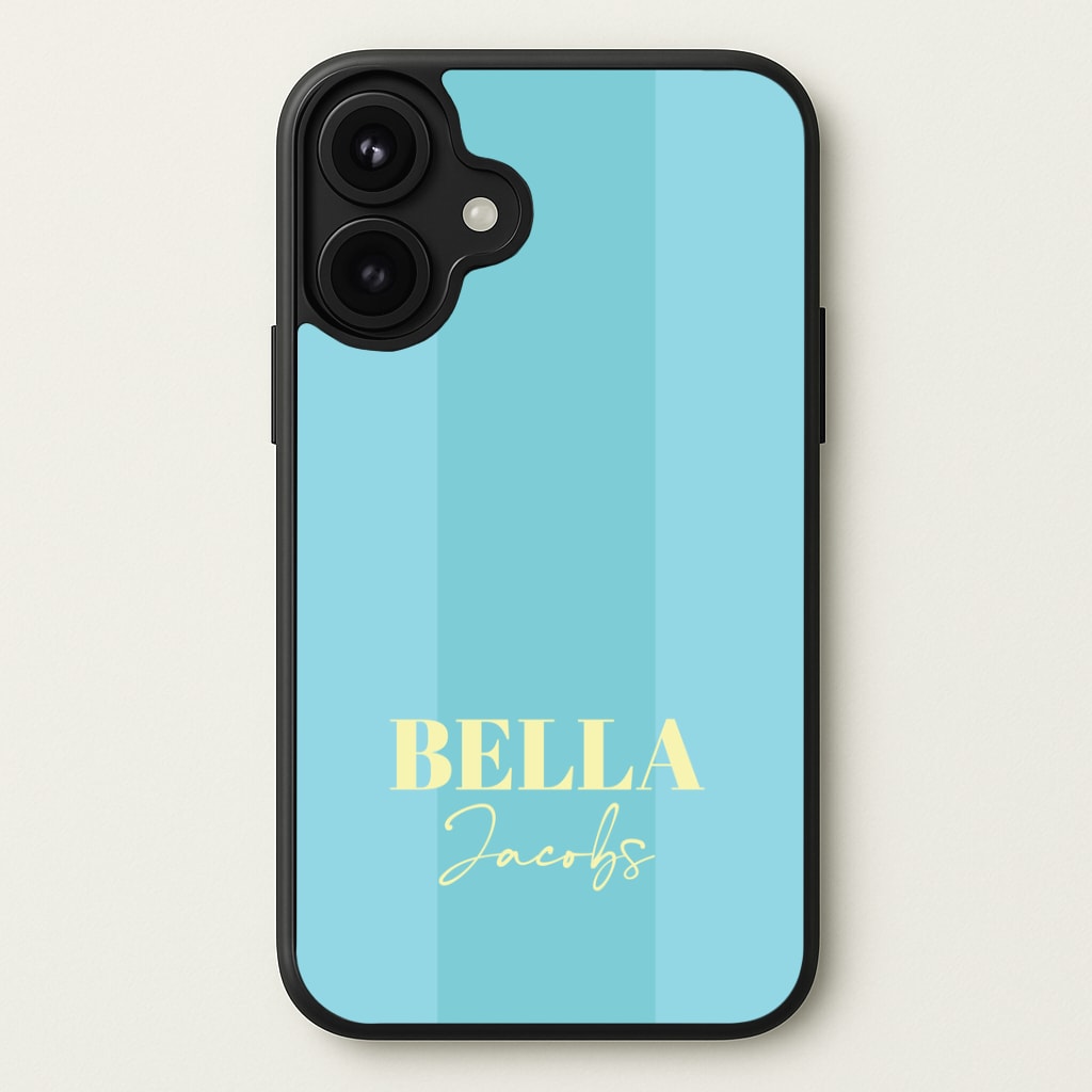 Blue Stripe Personalised Name Phone Case