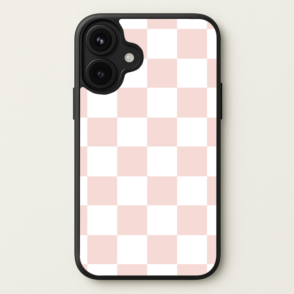 Pink And White Checkers Phone Case