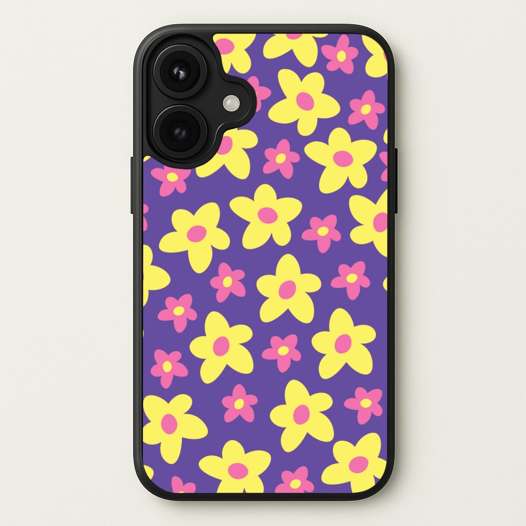Purple Abstract Floral Pattern Phone Case