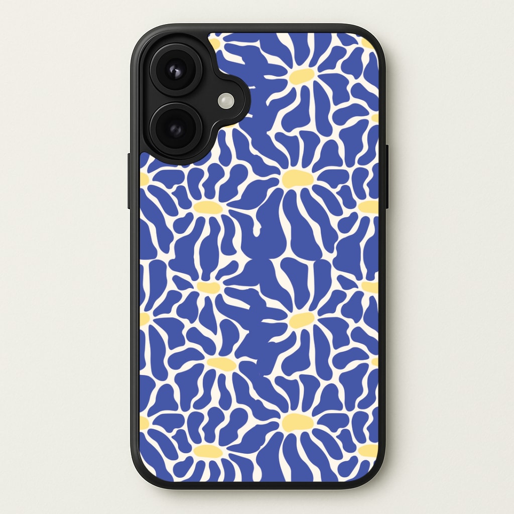 Dark Blue Flowers - Summer Phone Case
