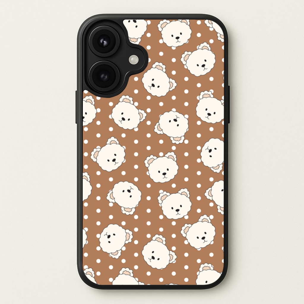 Cream Teddy Bears And Dots Pattern 2 Phone Case