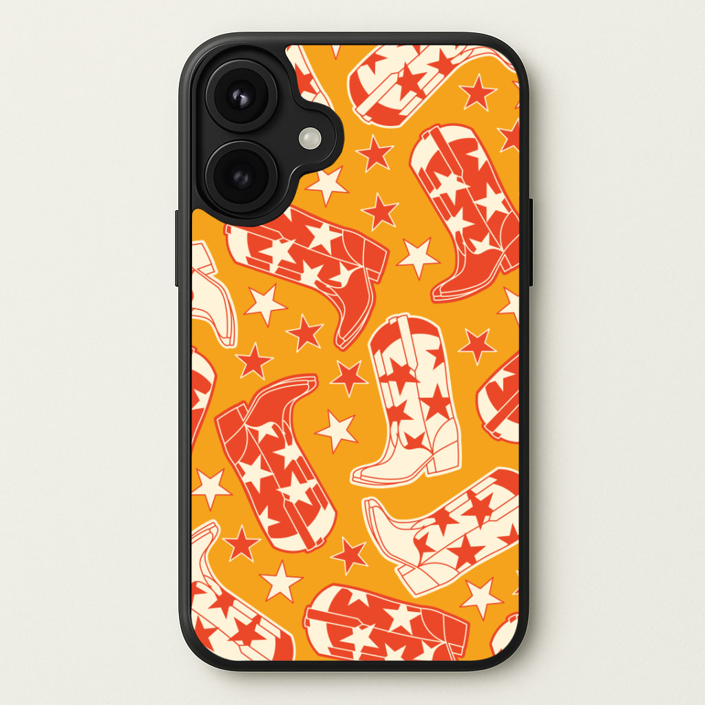 Cartoon Cowboy Boots And Stars Pattern Phone Case