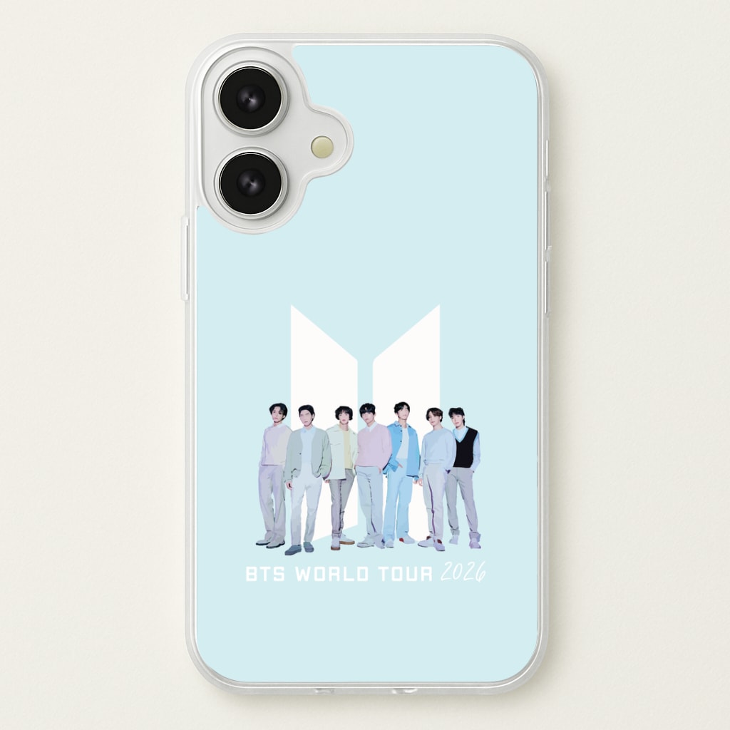 K-Pop Band Tour Pastel Blue Phone Case
