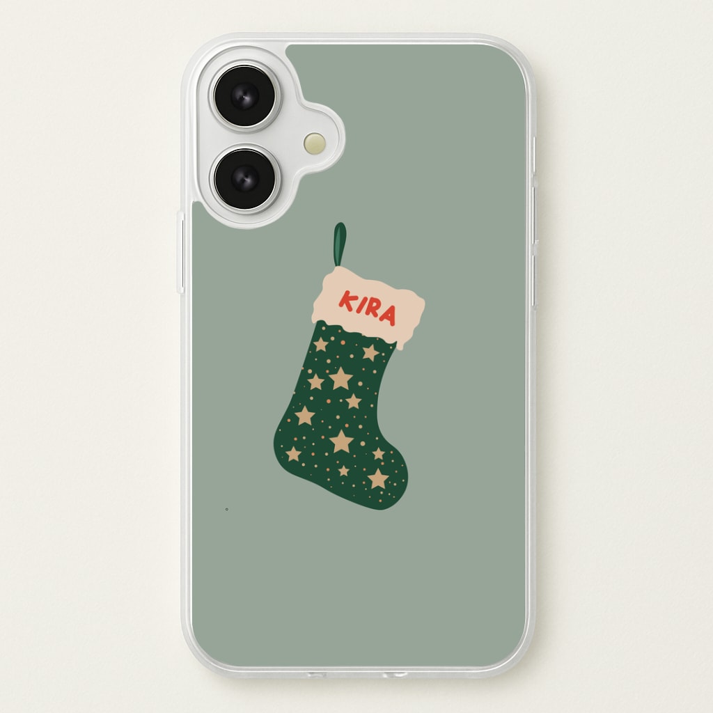 Green Stocking - Personalised Christmas Phone Case