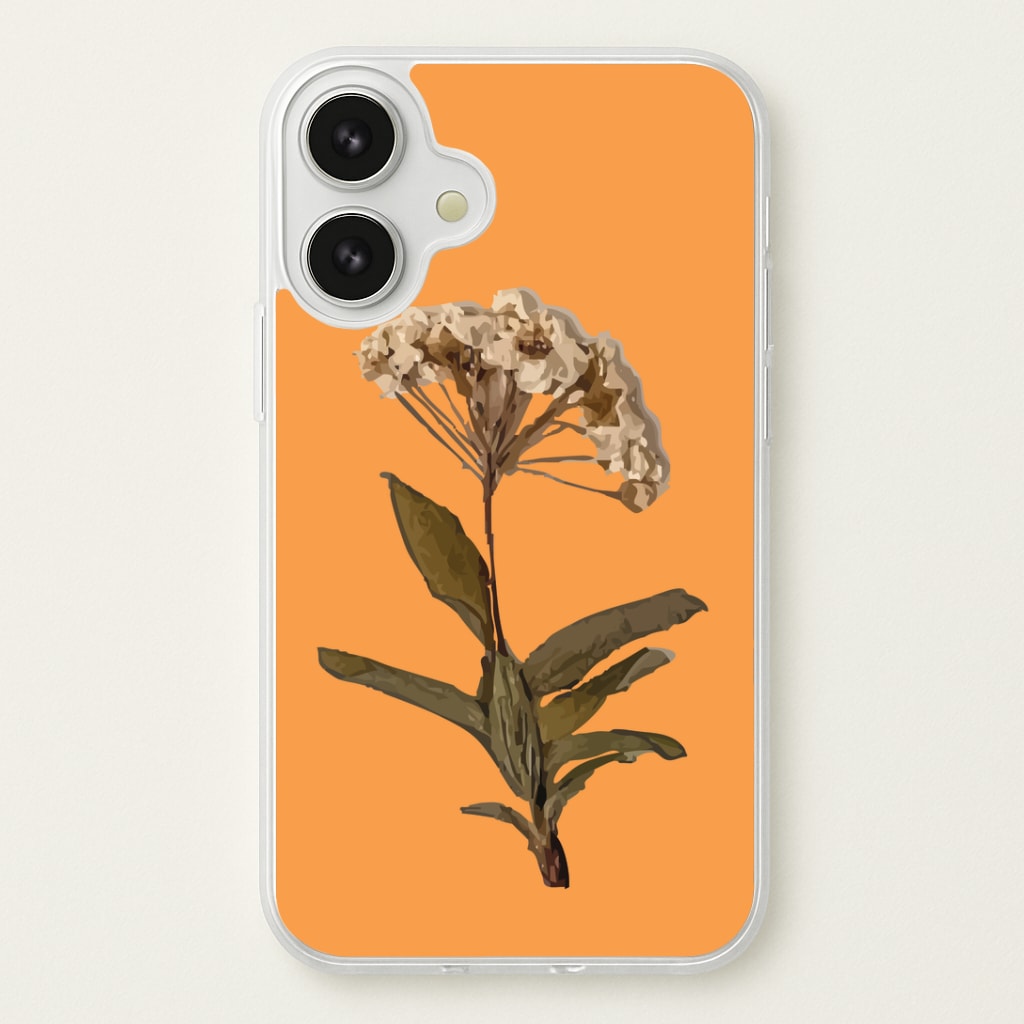 Bright Orange Pressed Flower Phone Case