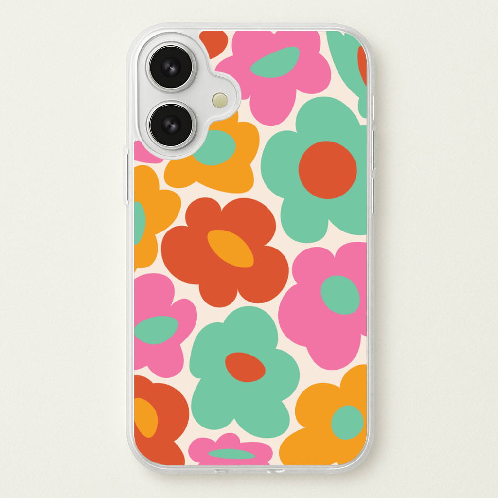 Abstract Trippy Retro Flowers Phone Case