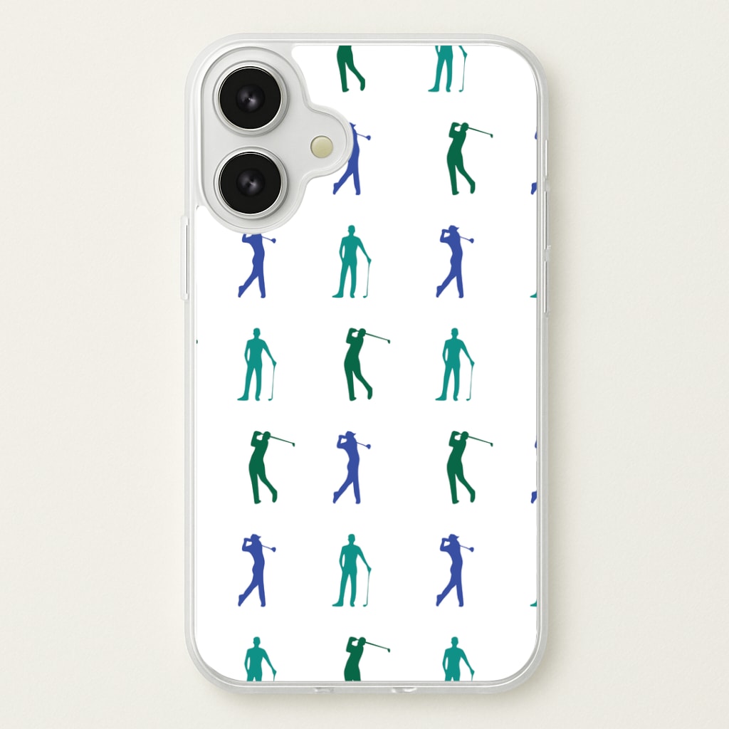 Golfer Silhouettes Pattern Phone Case