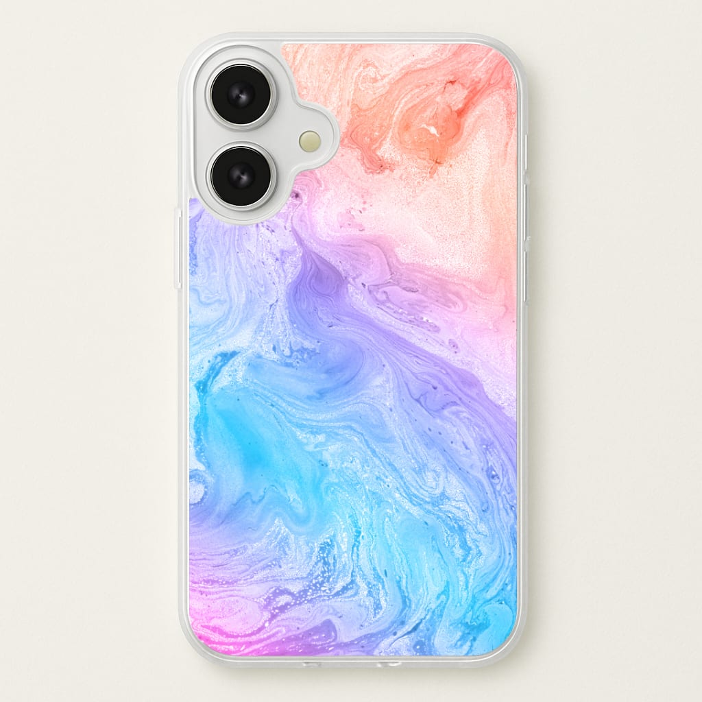 Blue and Peach Marble Phone Case