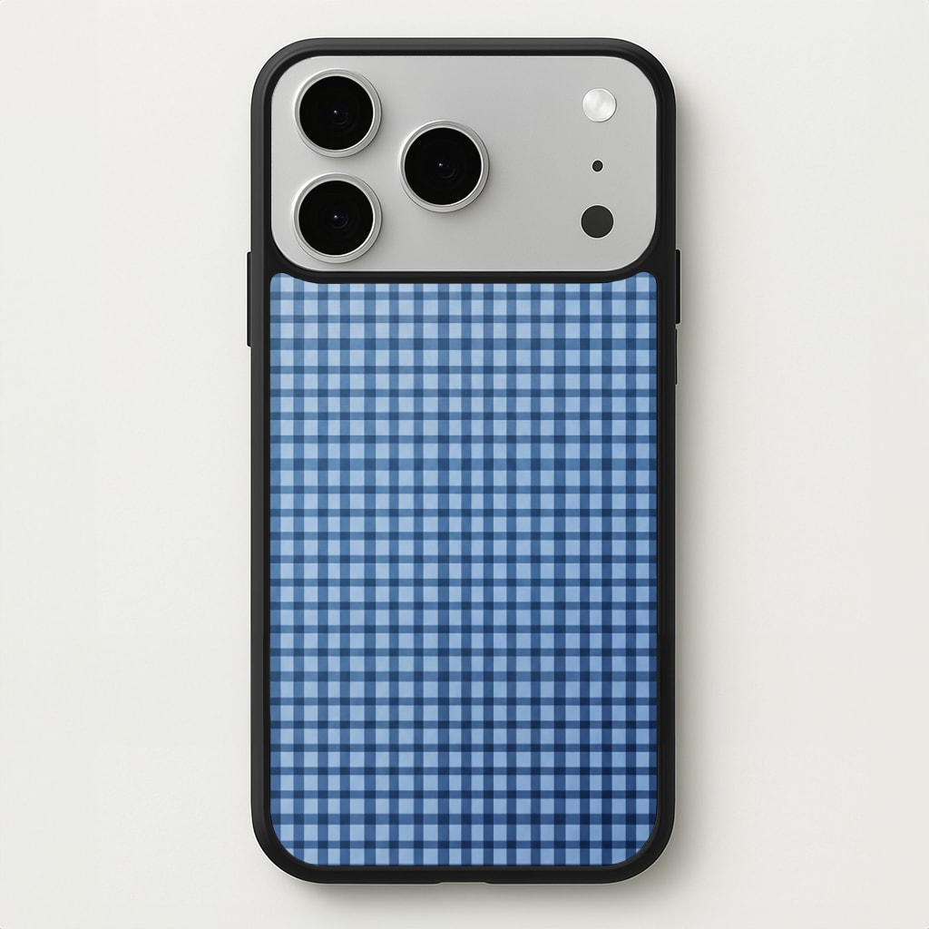 Back to Casics - Blue Gingham Weave Phone Case