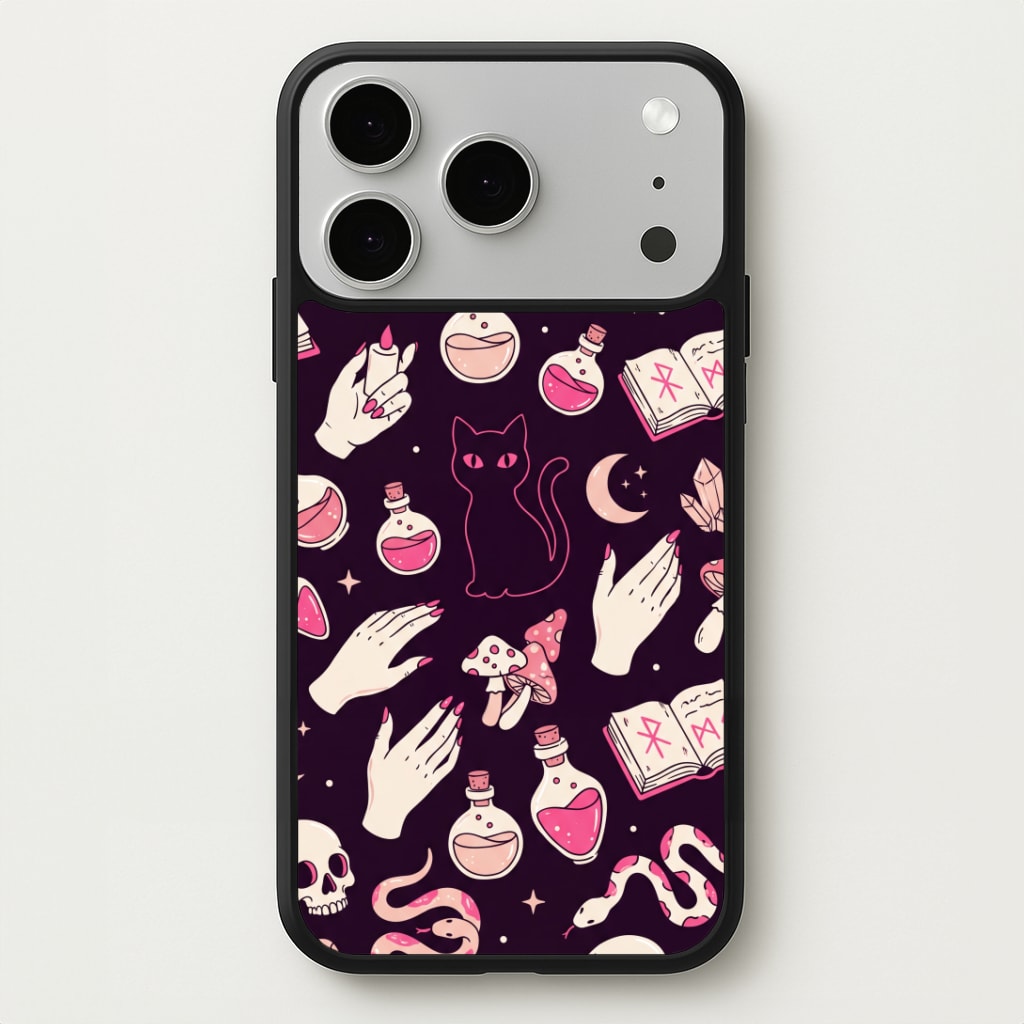 Black Witchy Doodles Phone Case