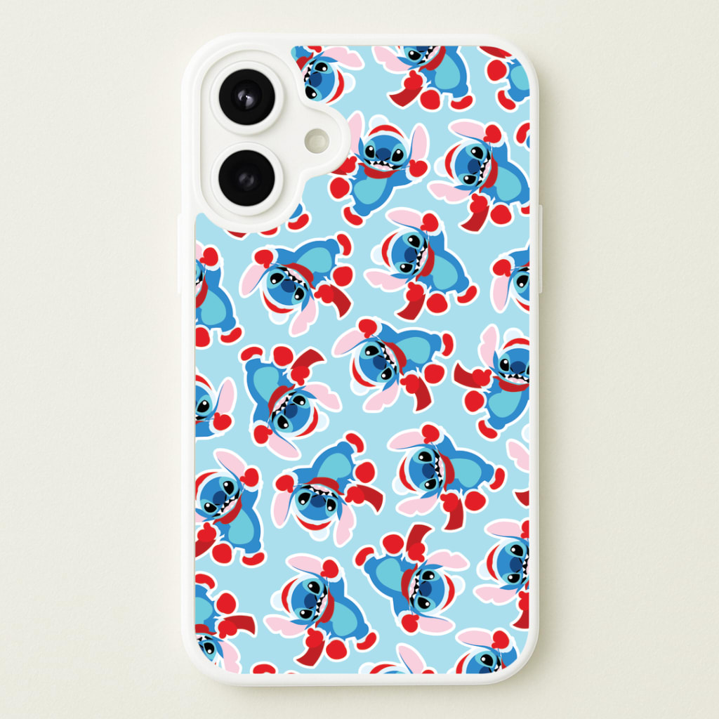 Blue Alien Christmas Pattern Phone Case