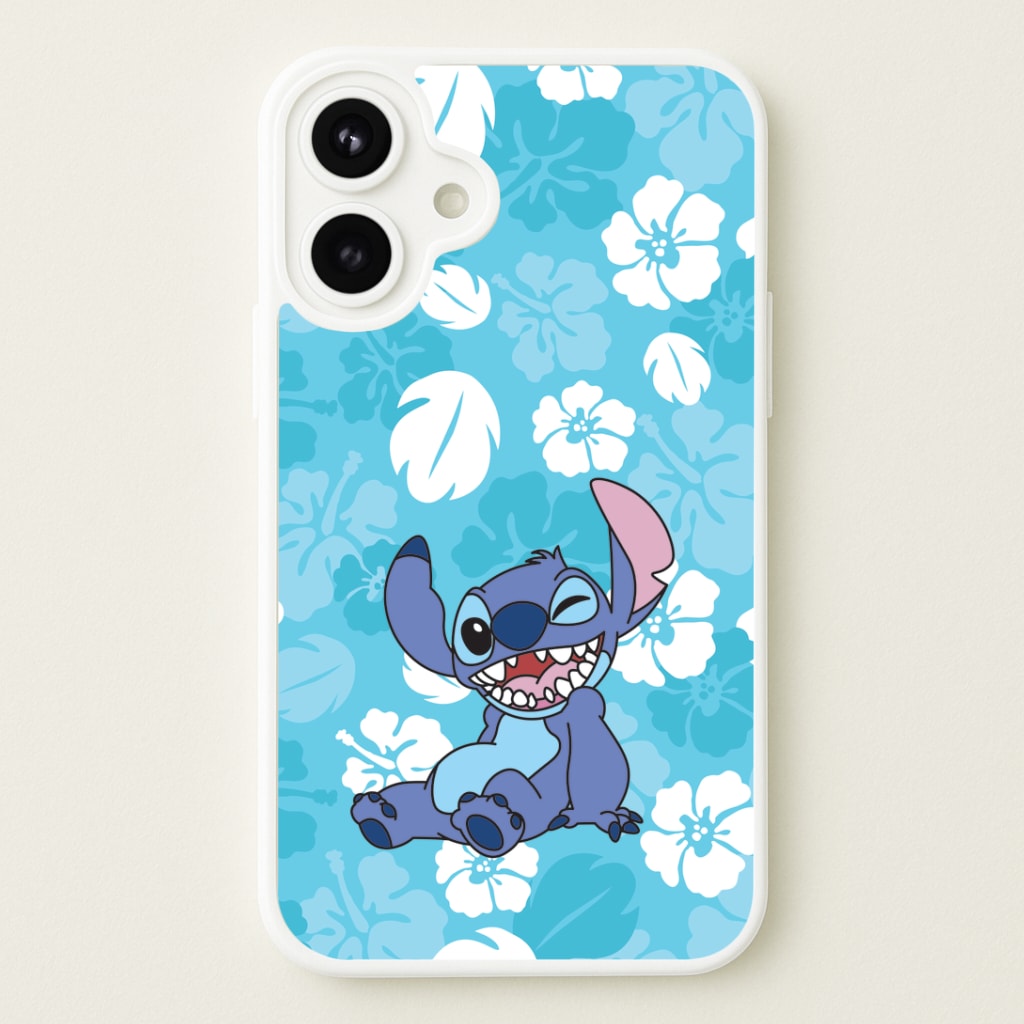 Cute Blue Alien Floral Pattern Phone Case