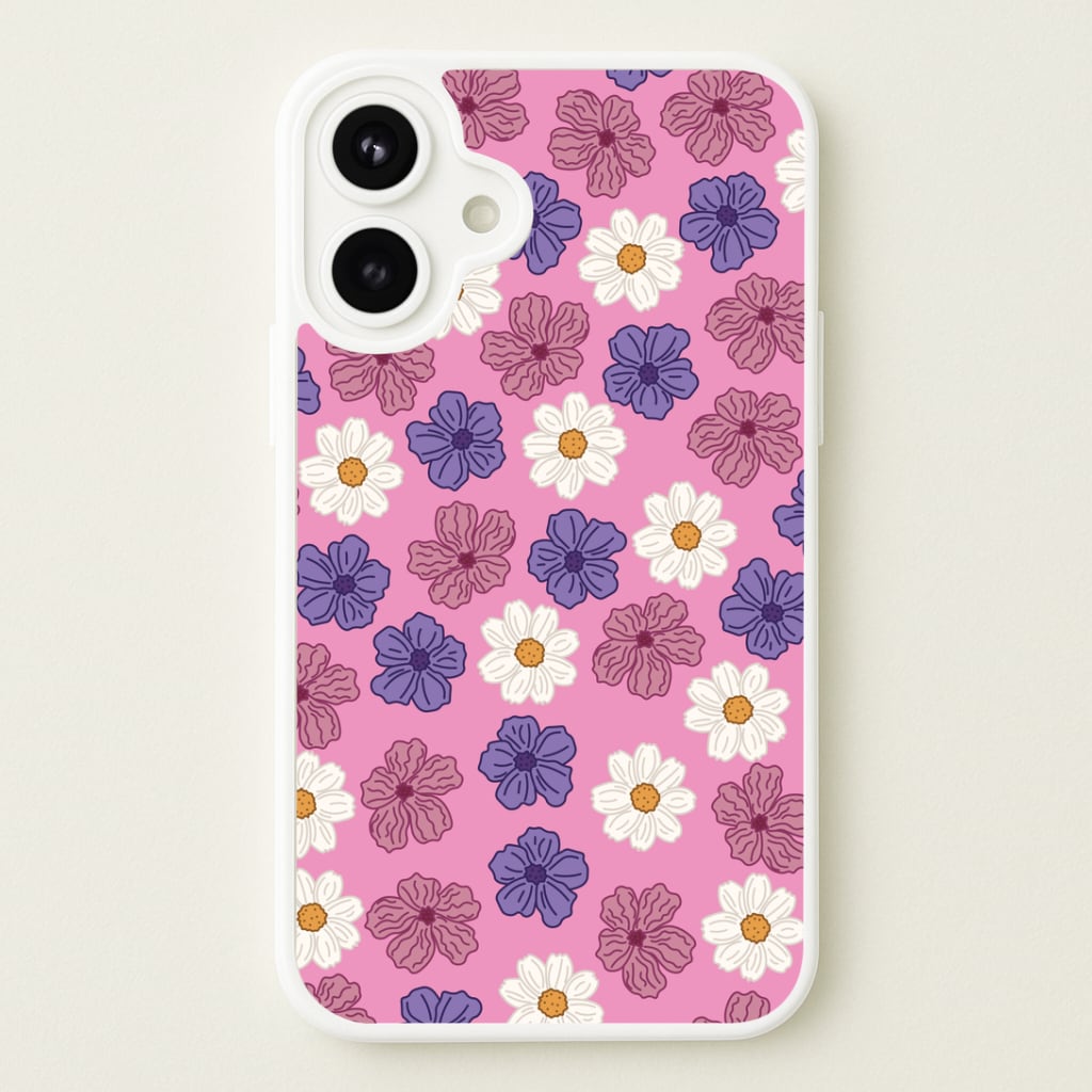 Pink, Purple And White Flowers - Floral Patterns Phone Case
